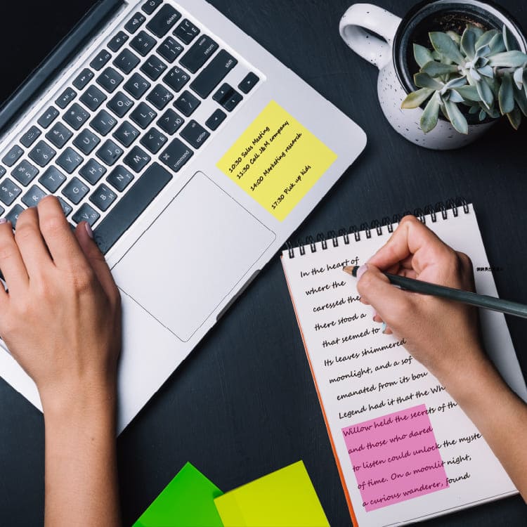 Leos colorful sticky notes and notepad